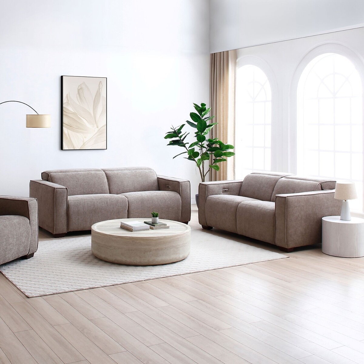 Emilio Chenille 2 Seater Recliner Sofa ash grey, SO'HOME