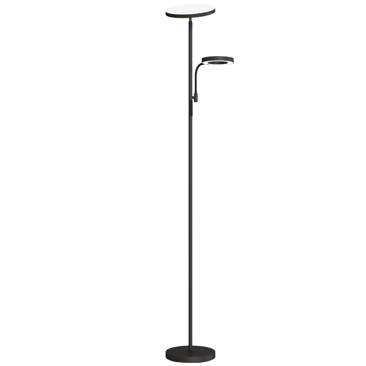 Lampadaire Métal Noir noir, HOMCOM