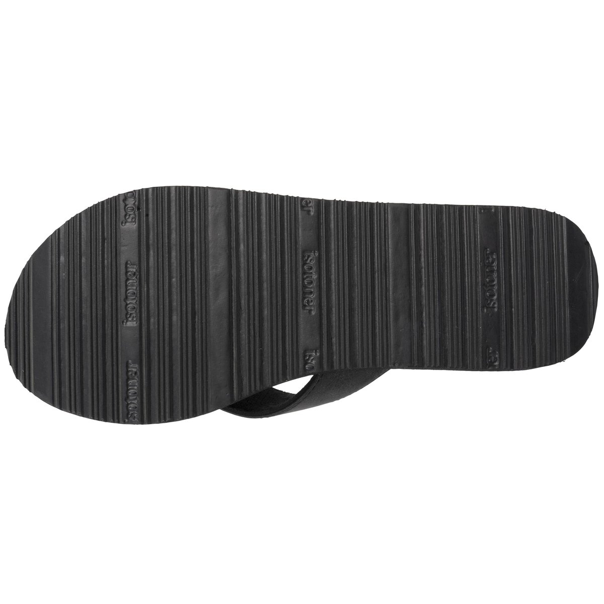 Tongs ultra confortables, tiges larges noir, ISOTONER