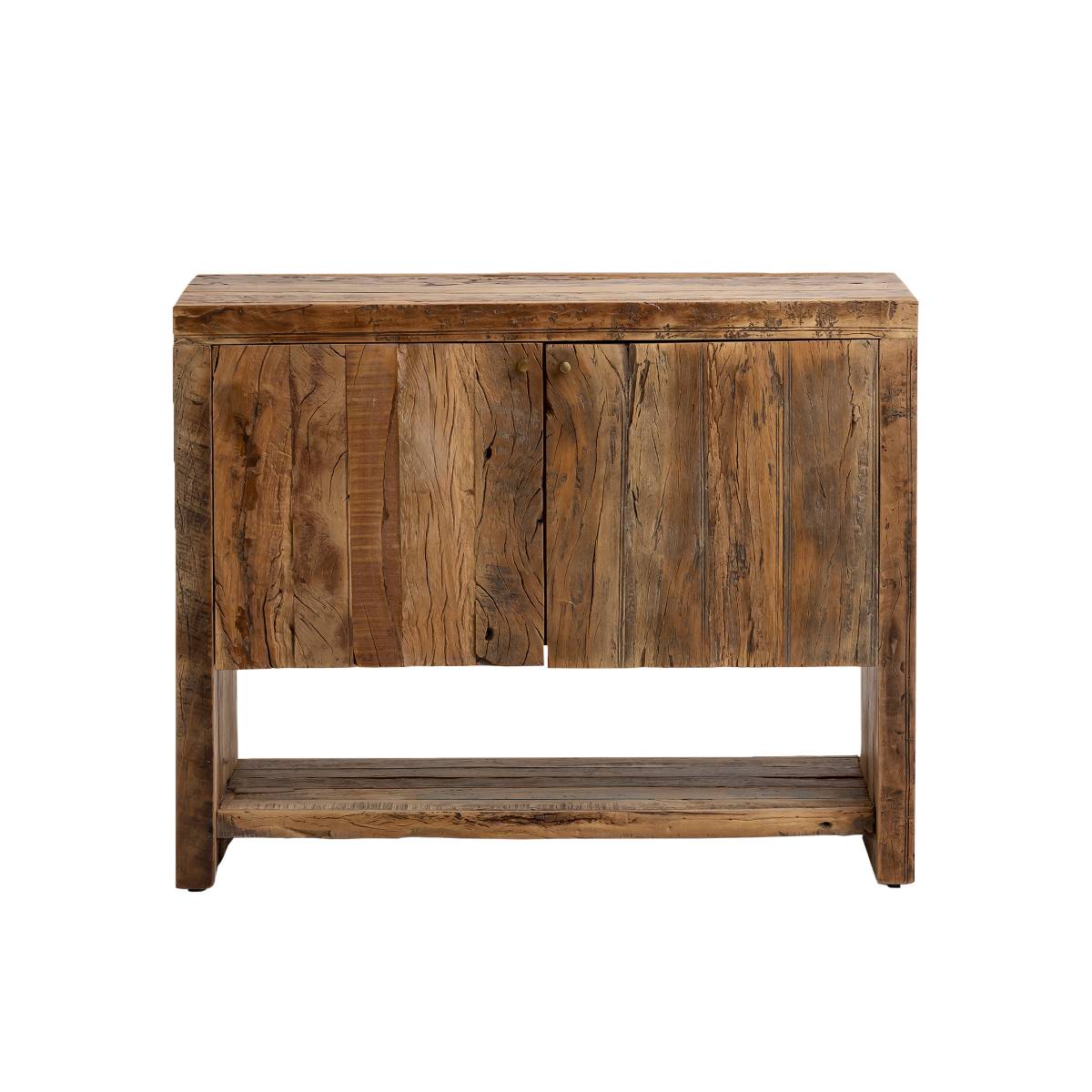 Meuble sous vasque en bois recyclé NAËL bois foncé, MADE IN MEUBLES