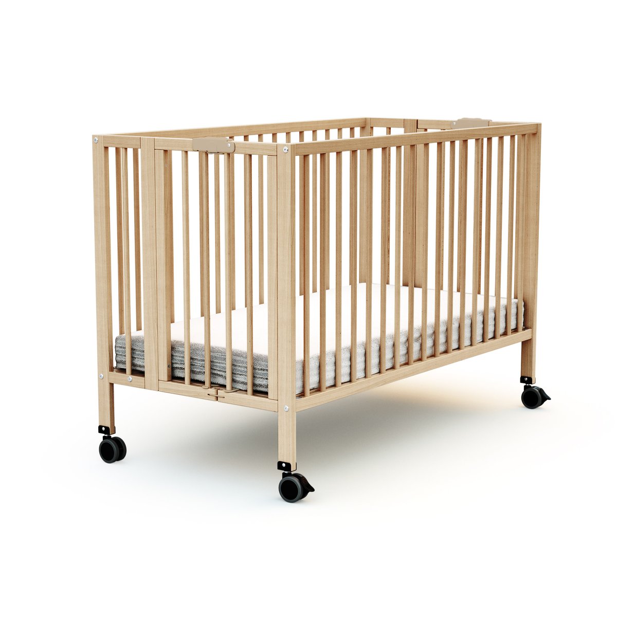 Lit bébé pliant en bois FLOW blanc, AT4