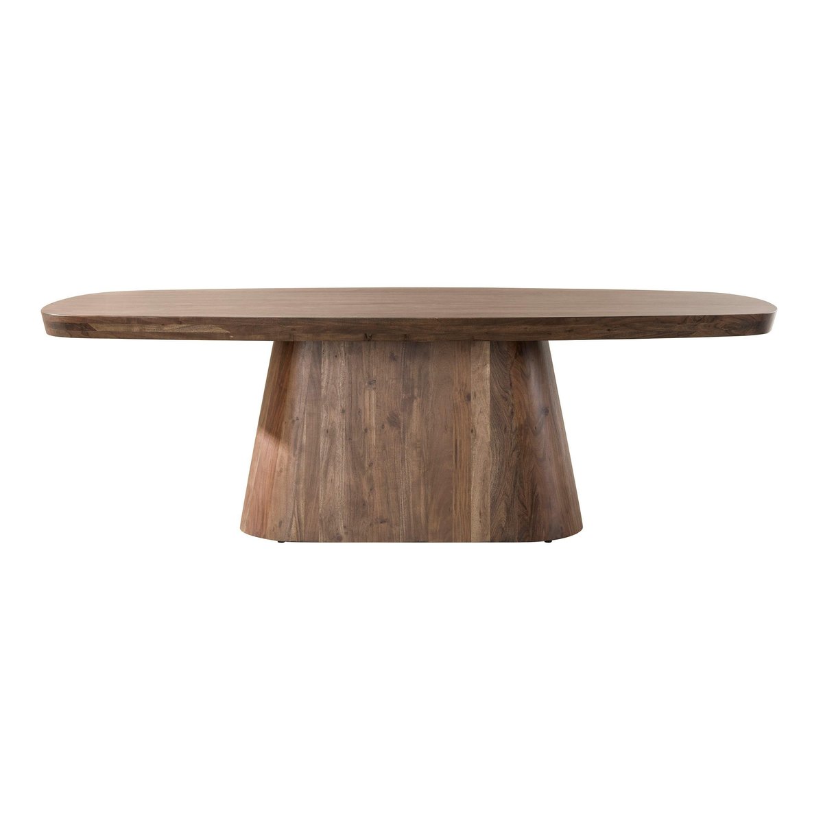 Table à manger bois foncé pied central 240 cm MYSORE bois naturel, PIER IMPORT