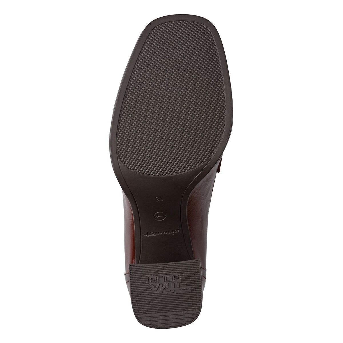Mocassins à talons en cuir cognac, TAMARIS