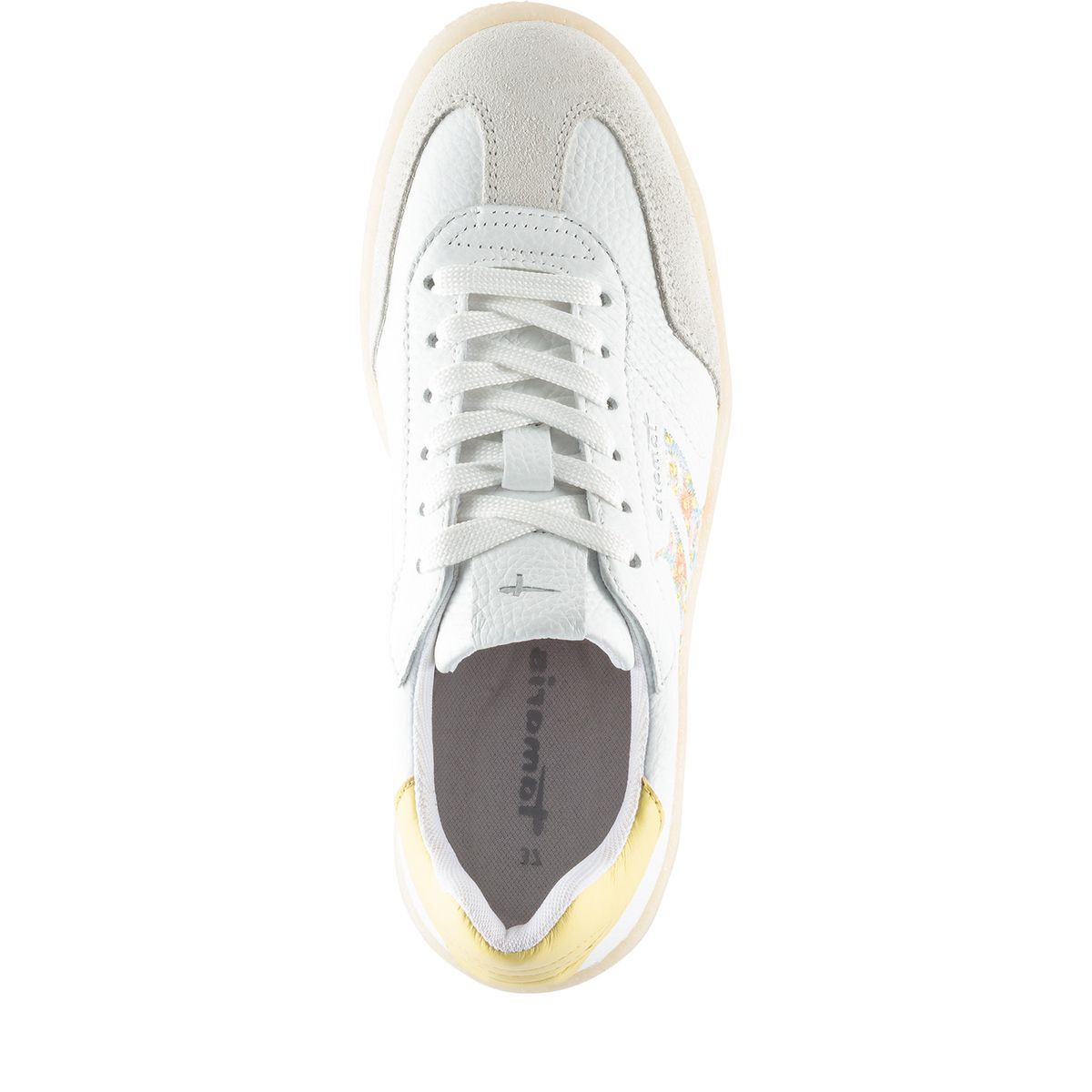 Basket en cuir blanc combiné, TAMARIS