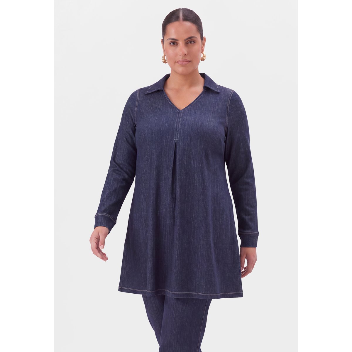 Tunique avec manches longues indigo, YOEK