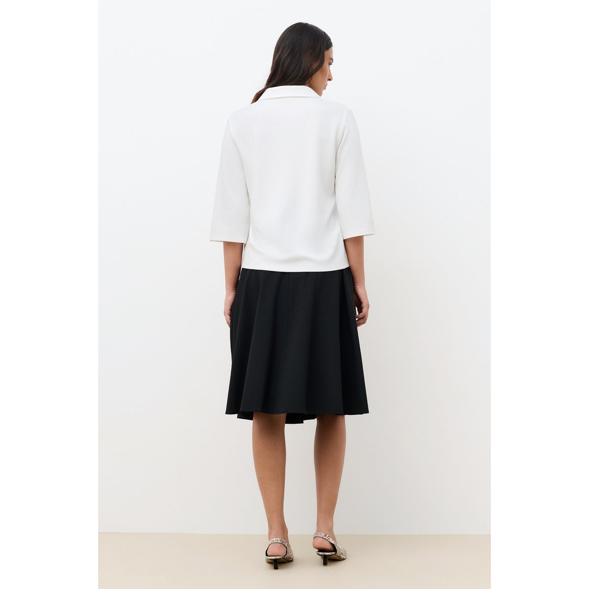 T-shirt droit col chemise T-SHIRT TMARJORIE ecru, CAROLL