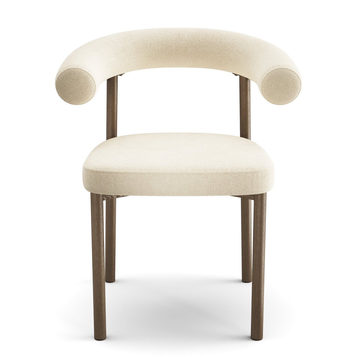 Lot de 2 chaises en tissu tramé toucher doux HARPER crème, SIA HOME