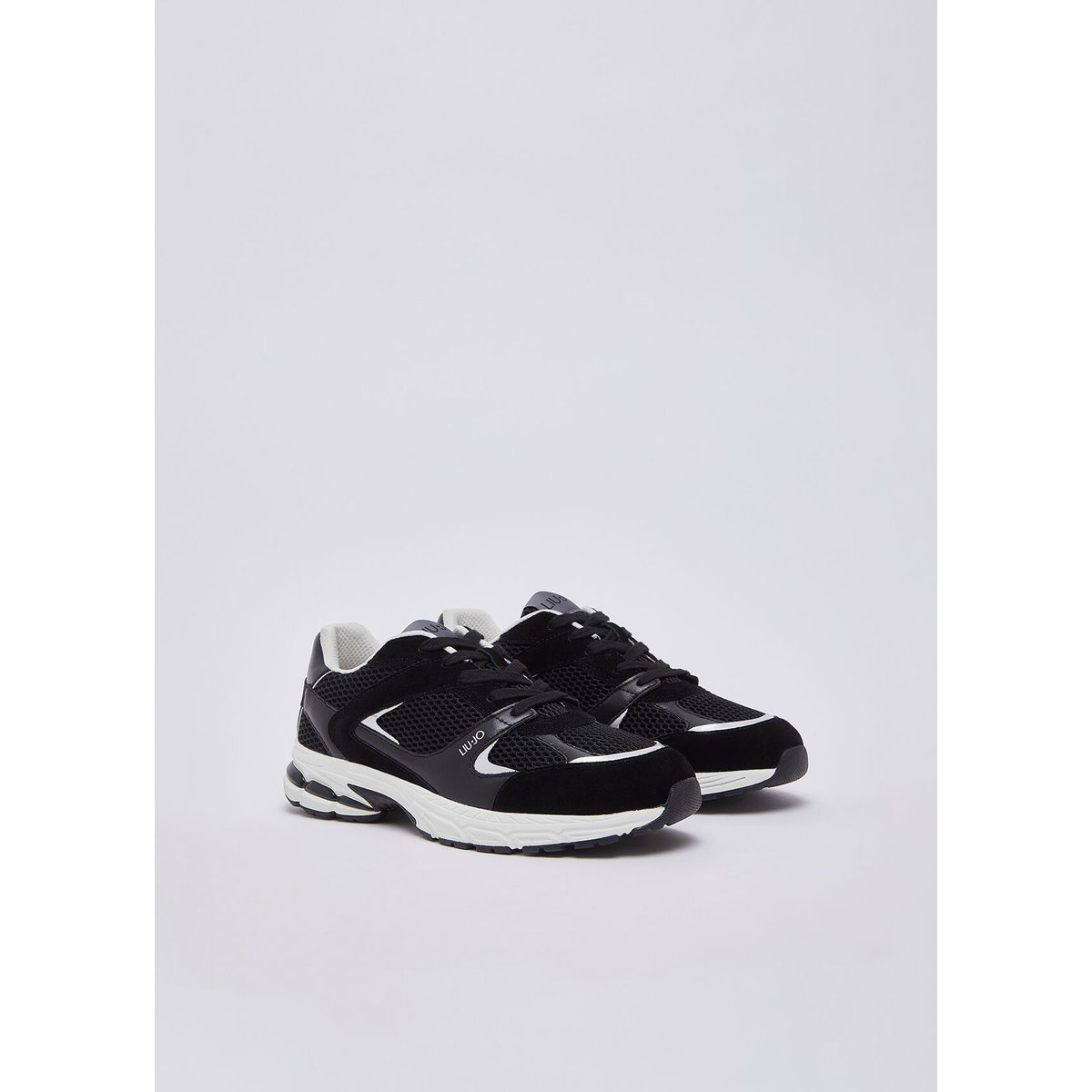Sneakers en cuir et mesh noir, LIU JO