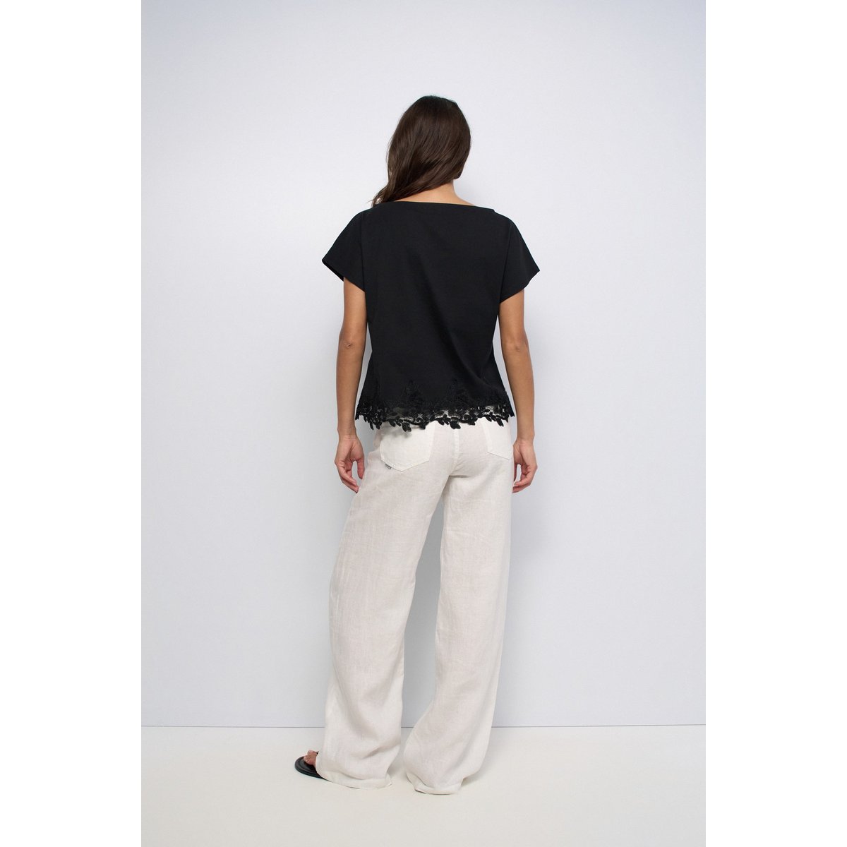 T-SHIRT AVEC DENTELLE noir, SALSA JEANS