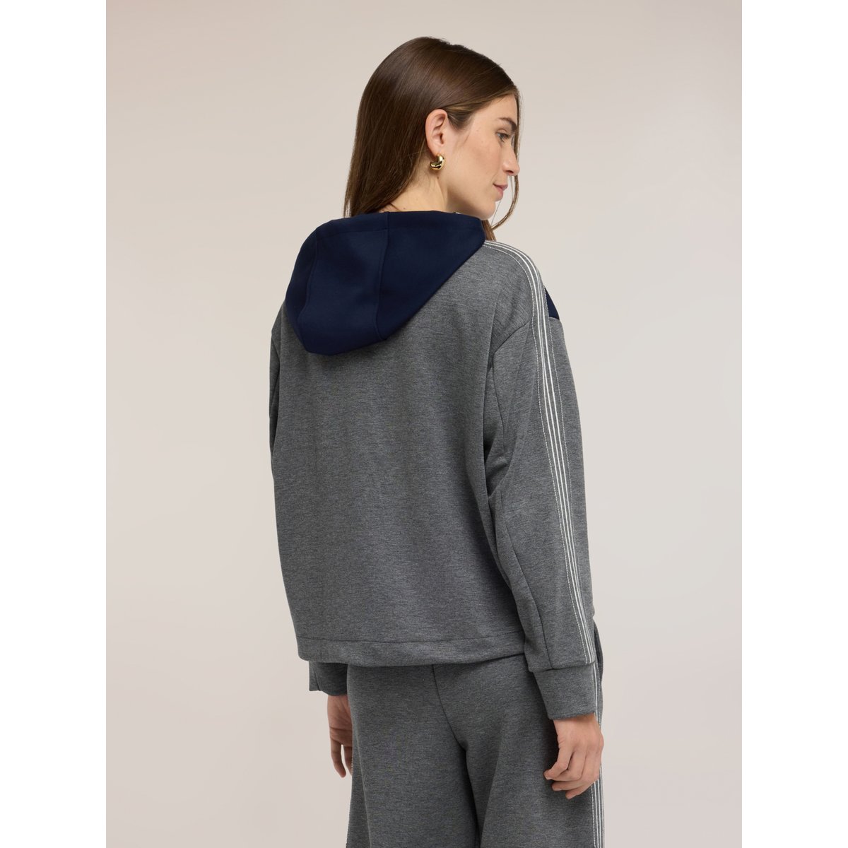 Sweat à capuche zippé gris, MOTIVI