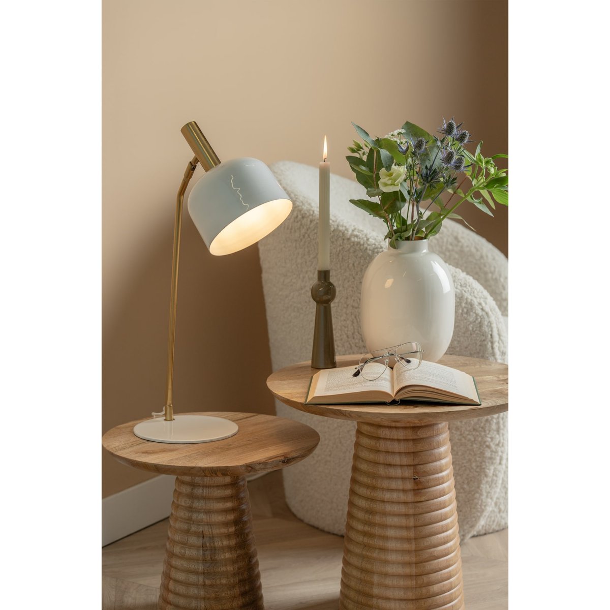 Lampe À Poser Le fer SMART blanc, LEITMOTIV