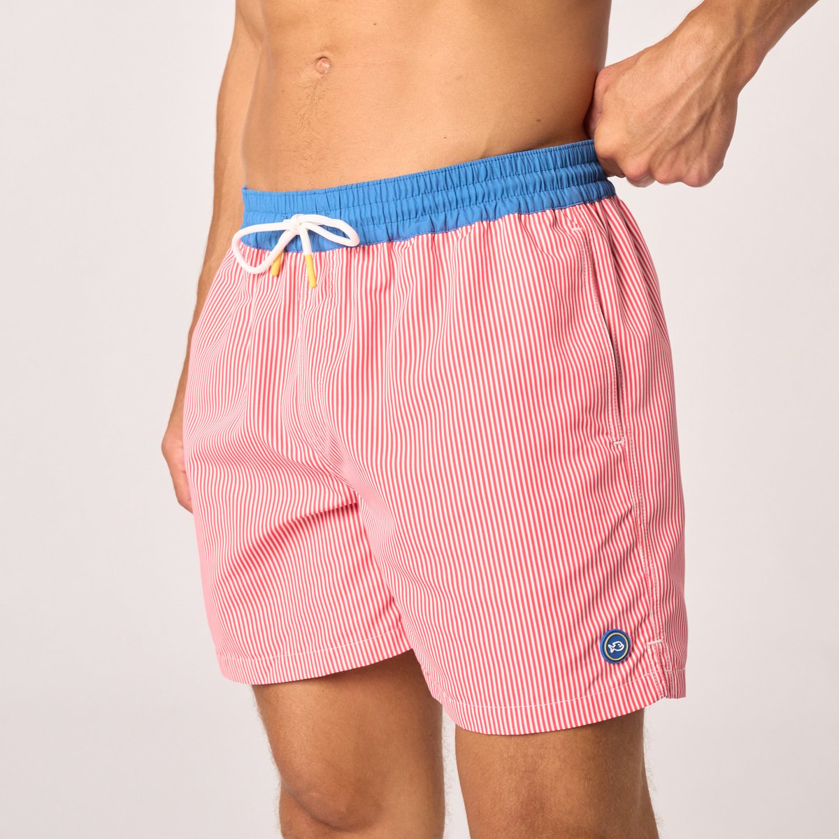 Short de bain en polyester recyclé rouge, BILLYBELT