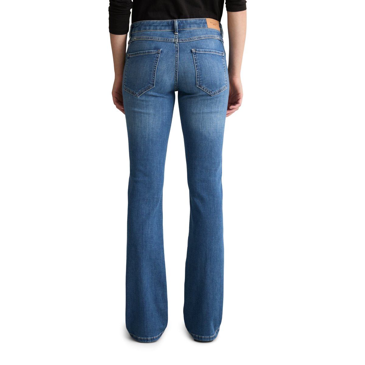 Jeans modèle Nella bootcut en coton bio stretch bleu, MARC O’POLO DENIM