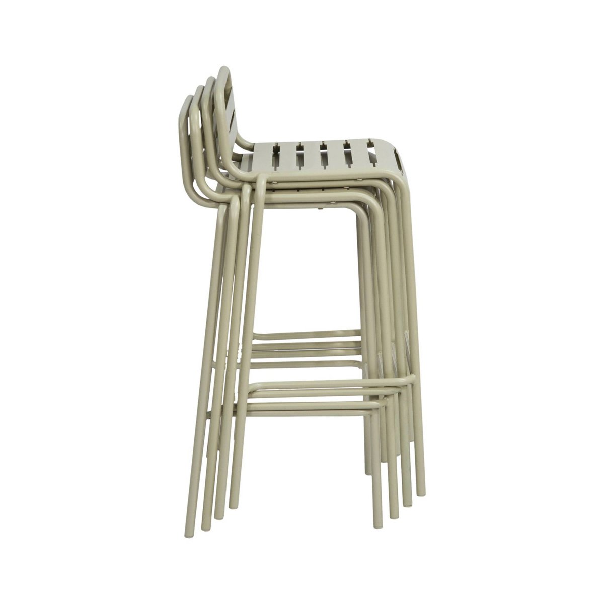 Chaise haute de jardin acier 69cm (lot de 4) AMÉLIA beige, SWEEEK