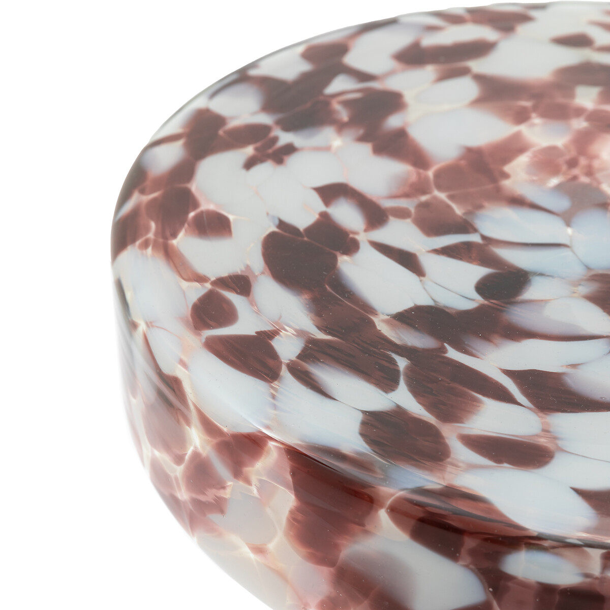 Mendoza Mottled Glass Pedestal Side Table leopard, SO'HOME
