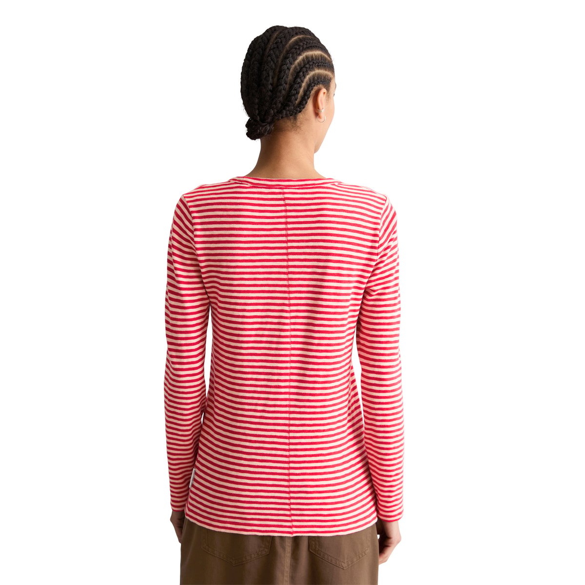 T-shirt long régulier en Heavy Slub Jersey rouge, MARC O’POLO DENIM