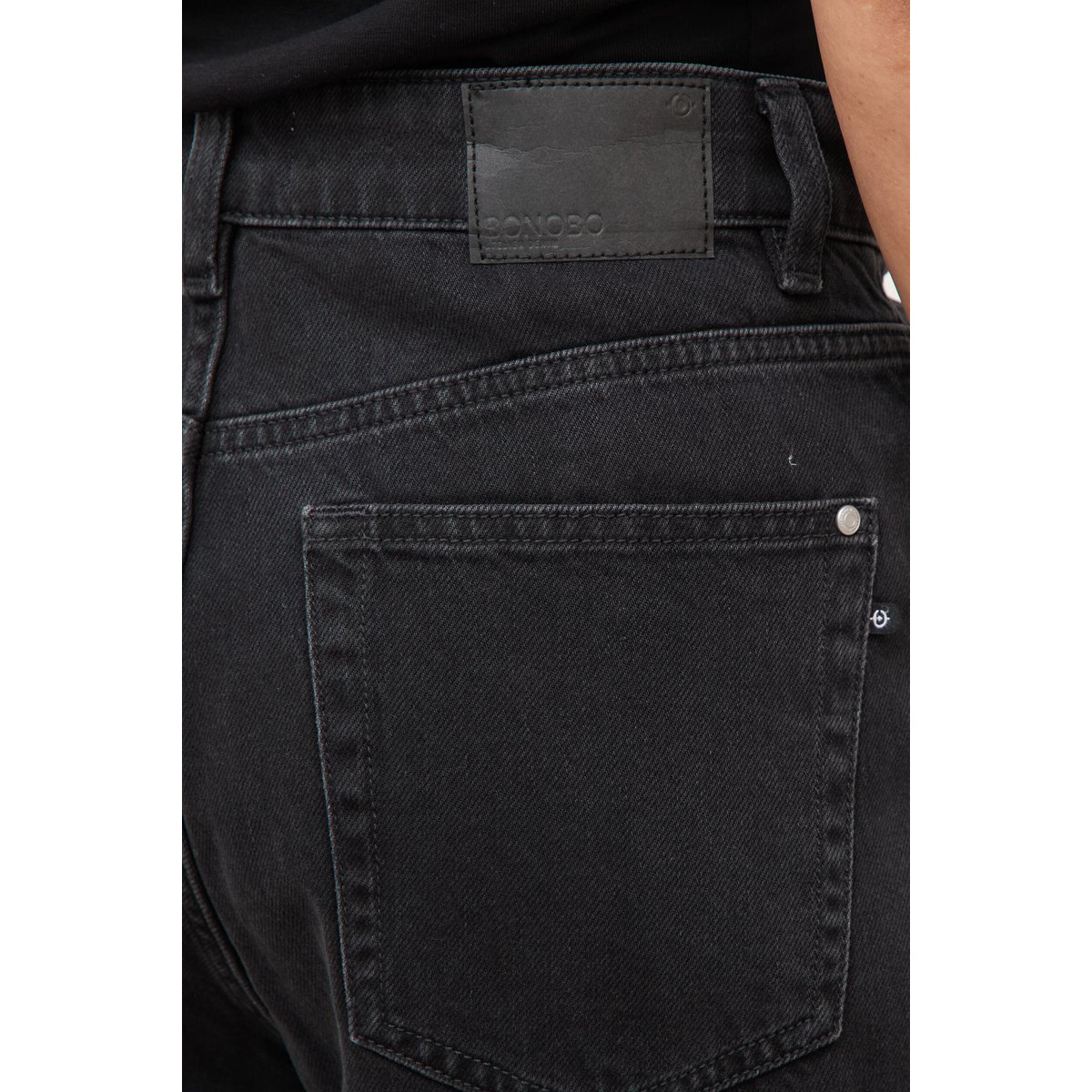 Jeans loose en coton denim gris, BONOBO