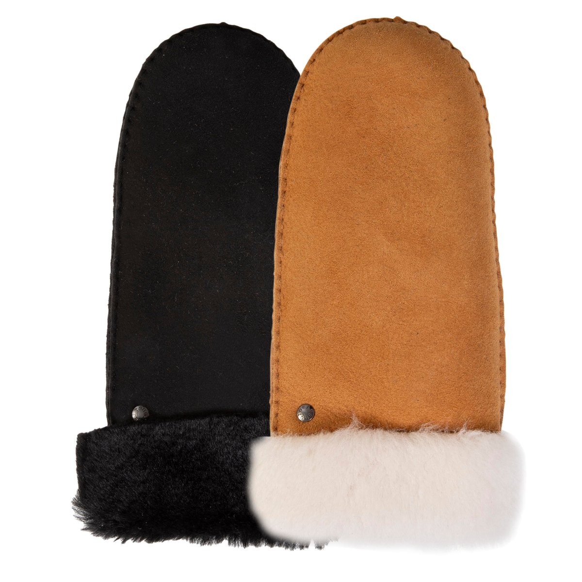 Gants chauds et doux, en cuir de mouton retourné, et intérieur imitation fourrure noir, ISOTONER