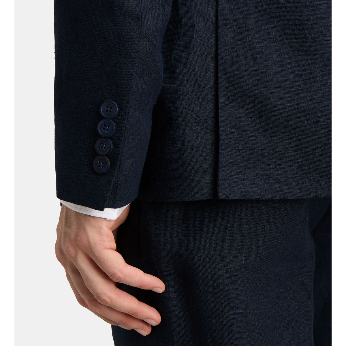 Veste de costume arzino v ajustée en lin bleu foncé, COMPTOIR GL