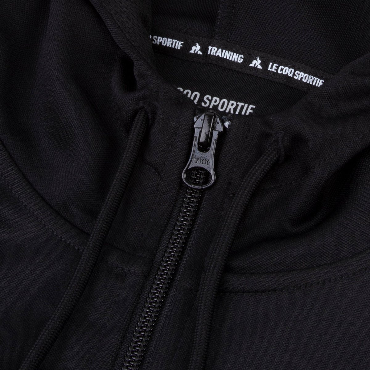 Sweat zippé à capuche noir, LE COQ SPORTIF