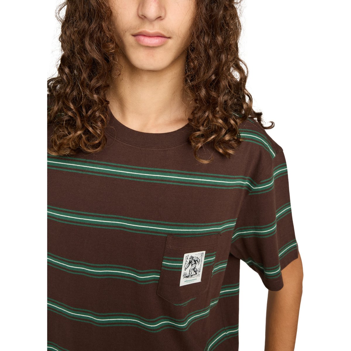 T-shirt à manches courtes BIGFOOT POCKET LABEL marron bigfoot java stripe, ELEMENT