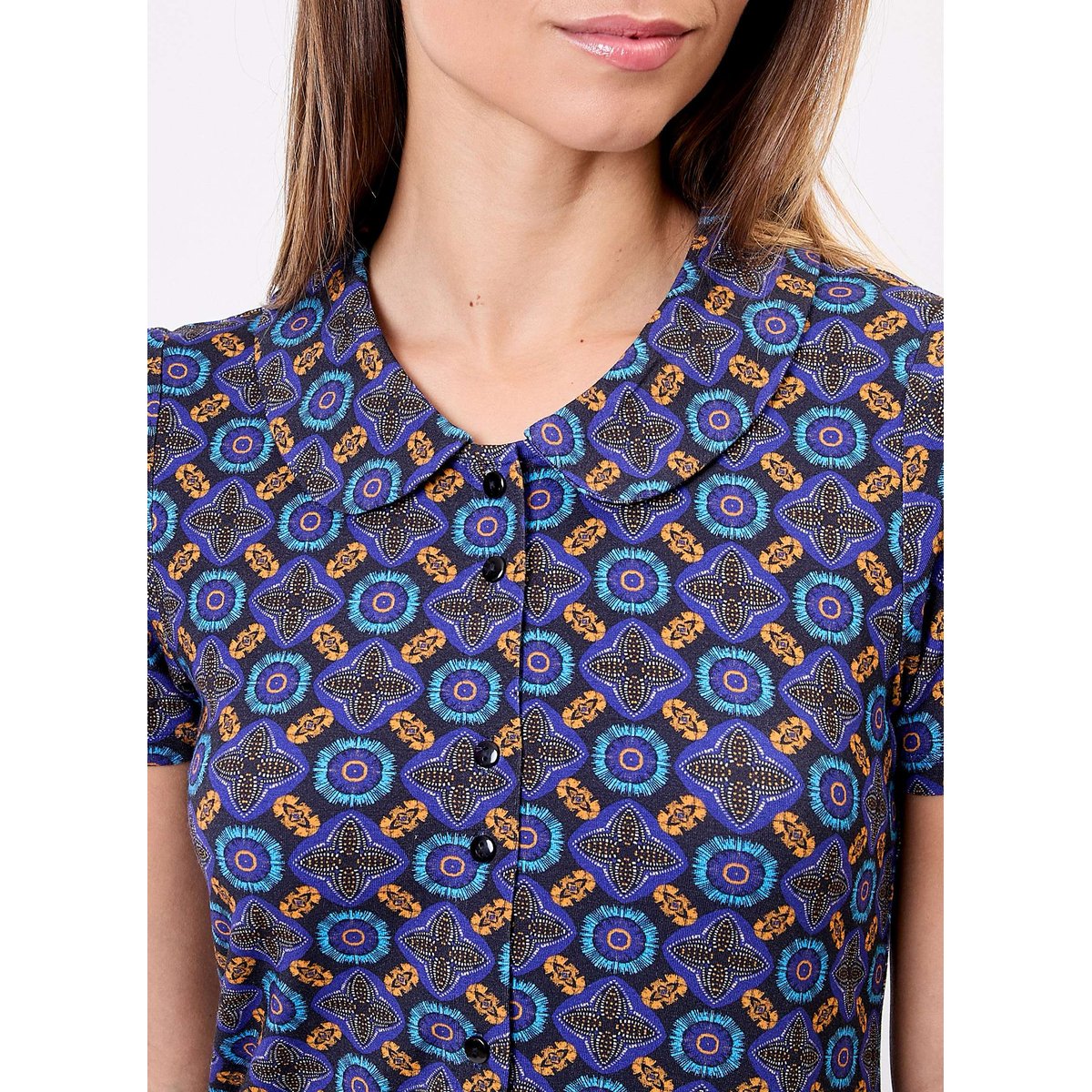 Top maille col claudine LEONA bleu nairobi, PRINCESSE NOMADE