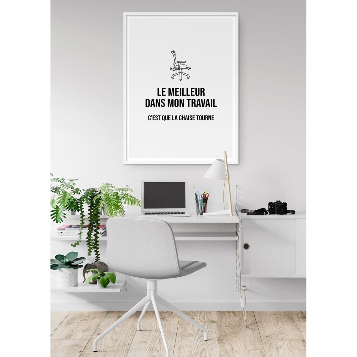 Affiche 'Le meilleur dans mon travail' blanc, L'AFFICHERIE