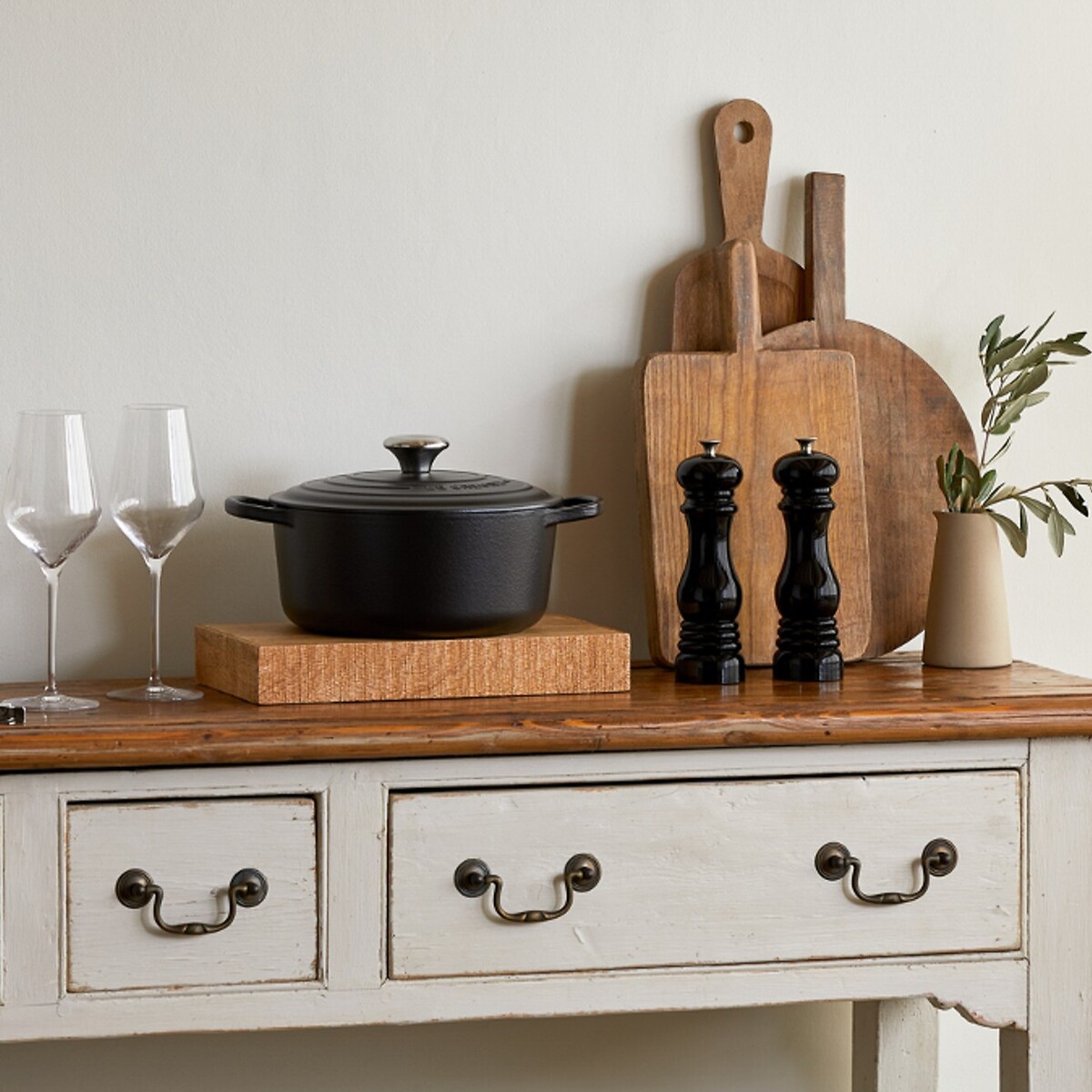Cocotte Ronde Signature noir, LE CREUSET