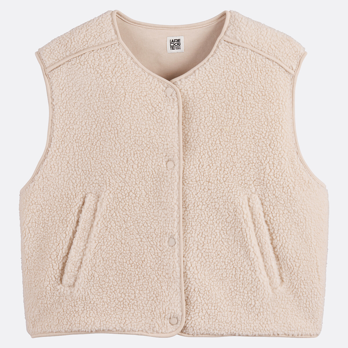 Gilet oversize en sherpa, sans manches ecru, LA REDOUTE COLLECTIONS