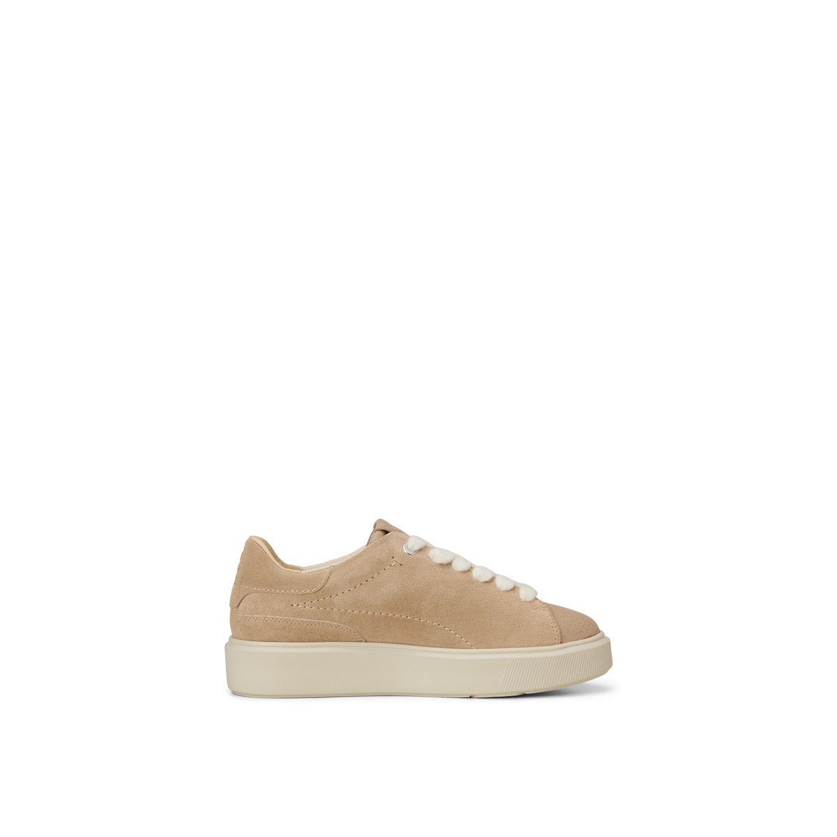 Baskets à semelles Cupsohlen, modèle Cora en cuir velours souple marron, MARC O'POLO