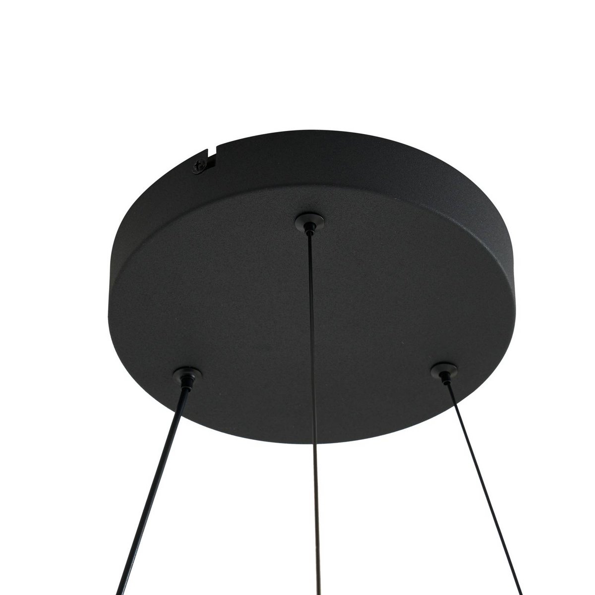 Suspension en métal designLED, Daelor noir, couleur bois, LUCANDE