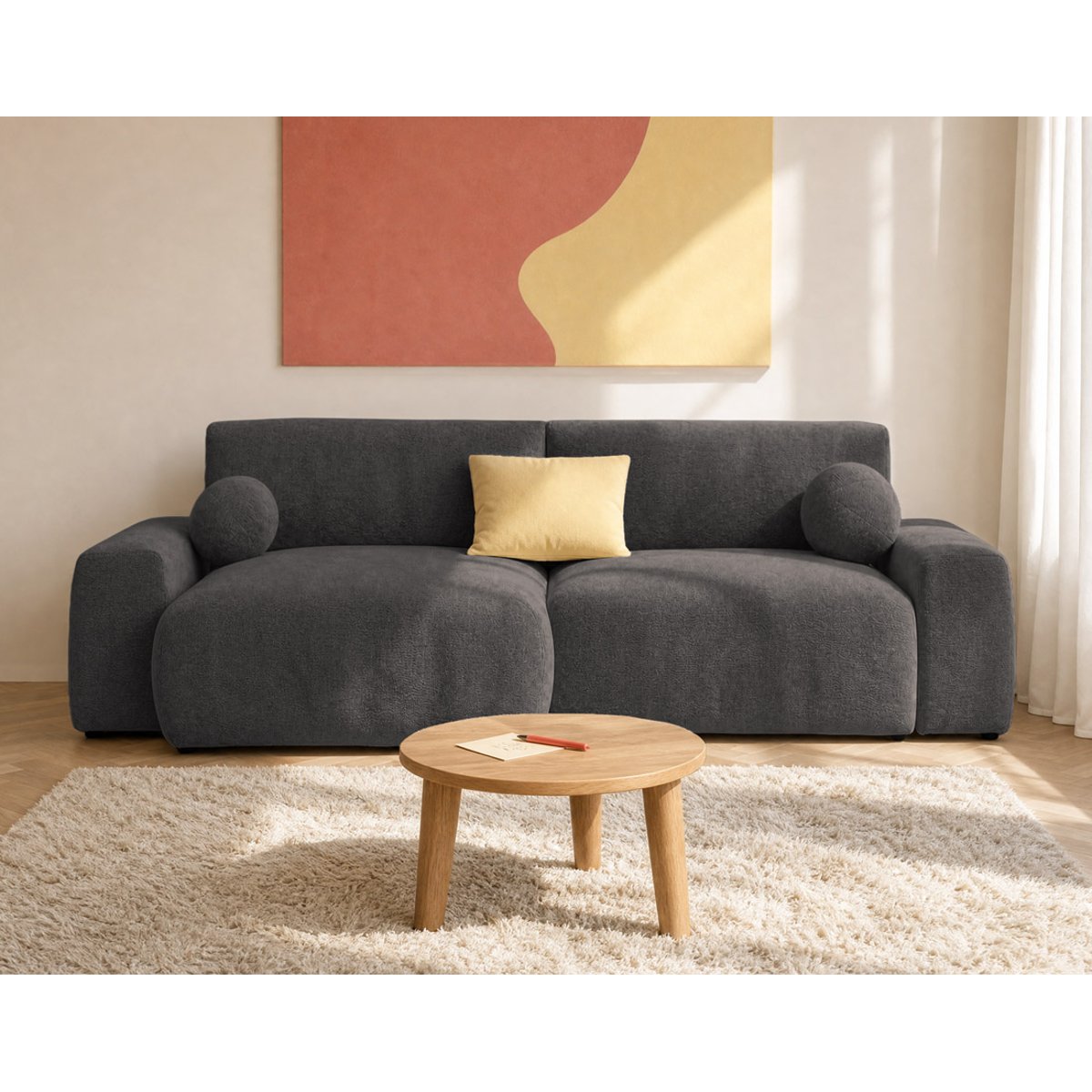 Canapé d'Angle Convertible 4 places - CONSTANCE gris, BEST MOBILIER