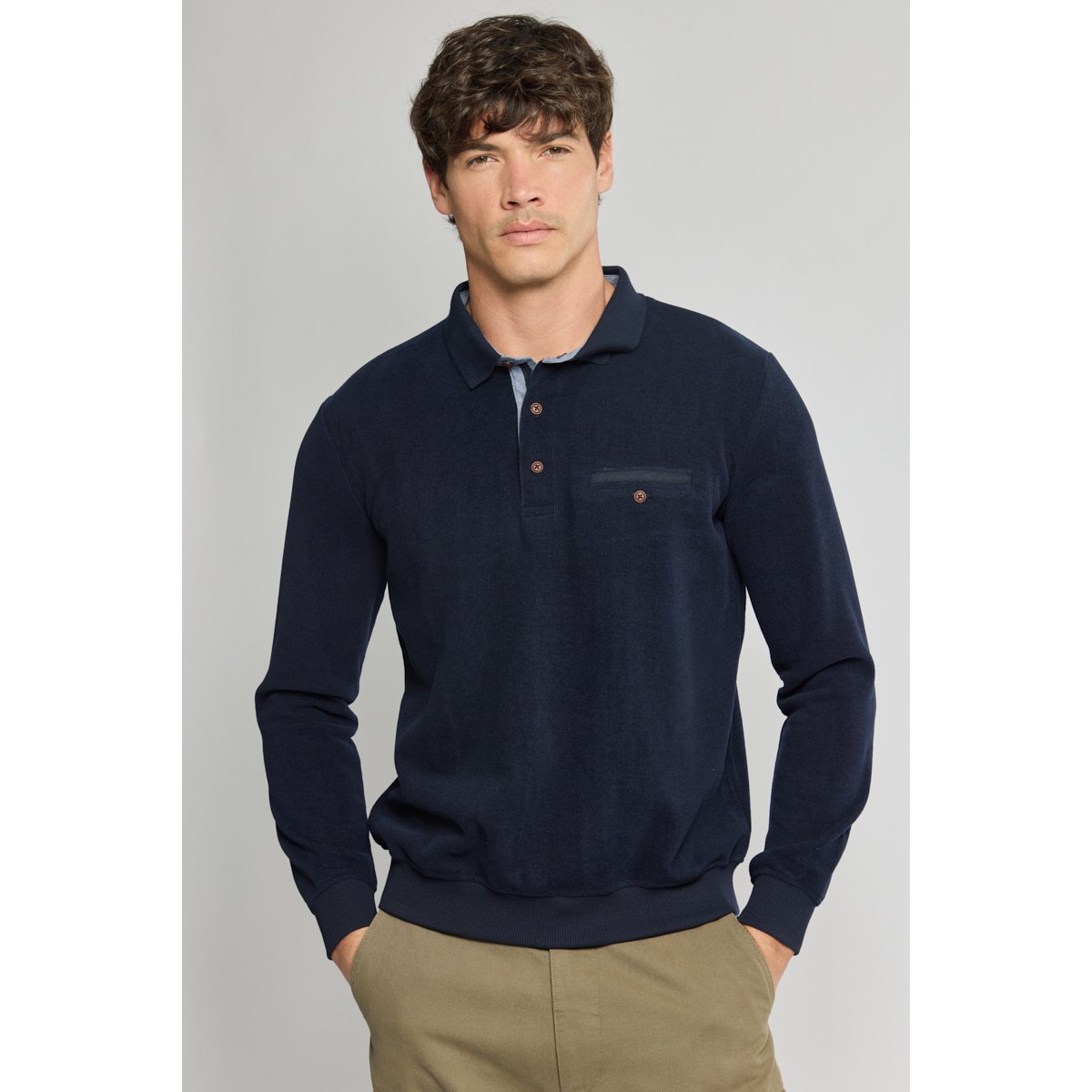 Polo manches longues amiral, GUY DE BERAC