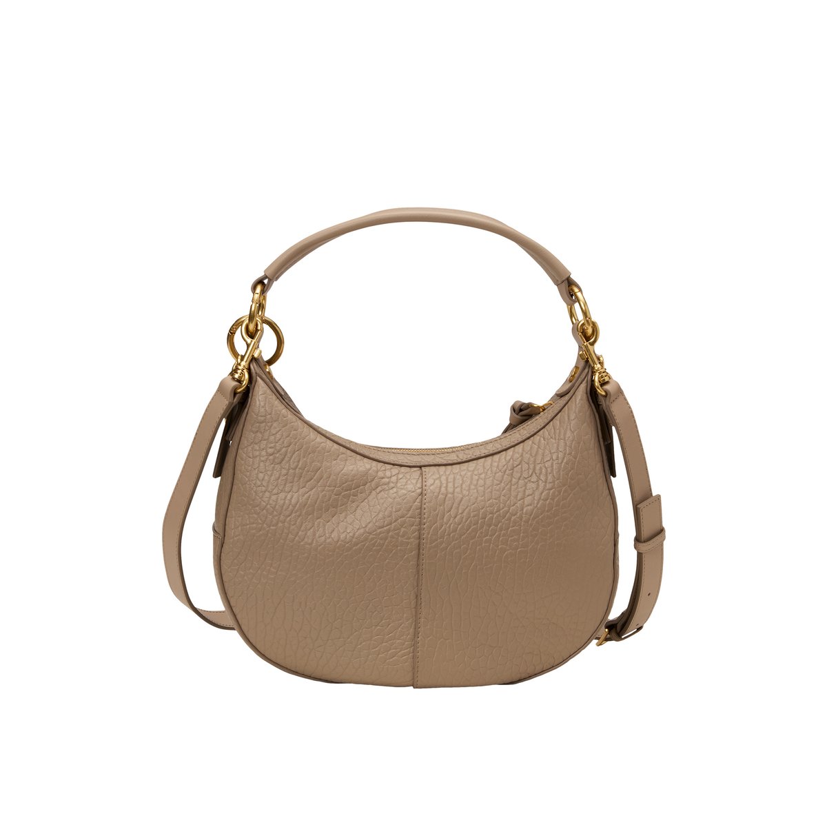 Sac à bandoulière en cuir de vache finement grainé marron clair, MARC O'POLO