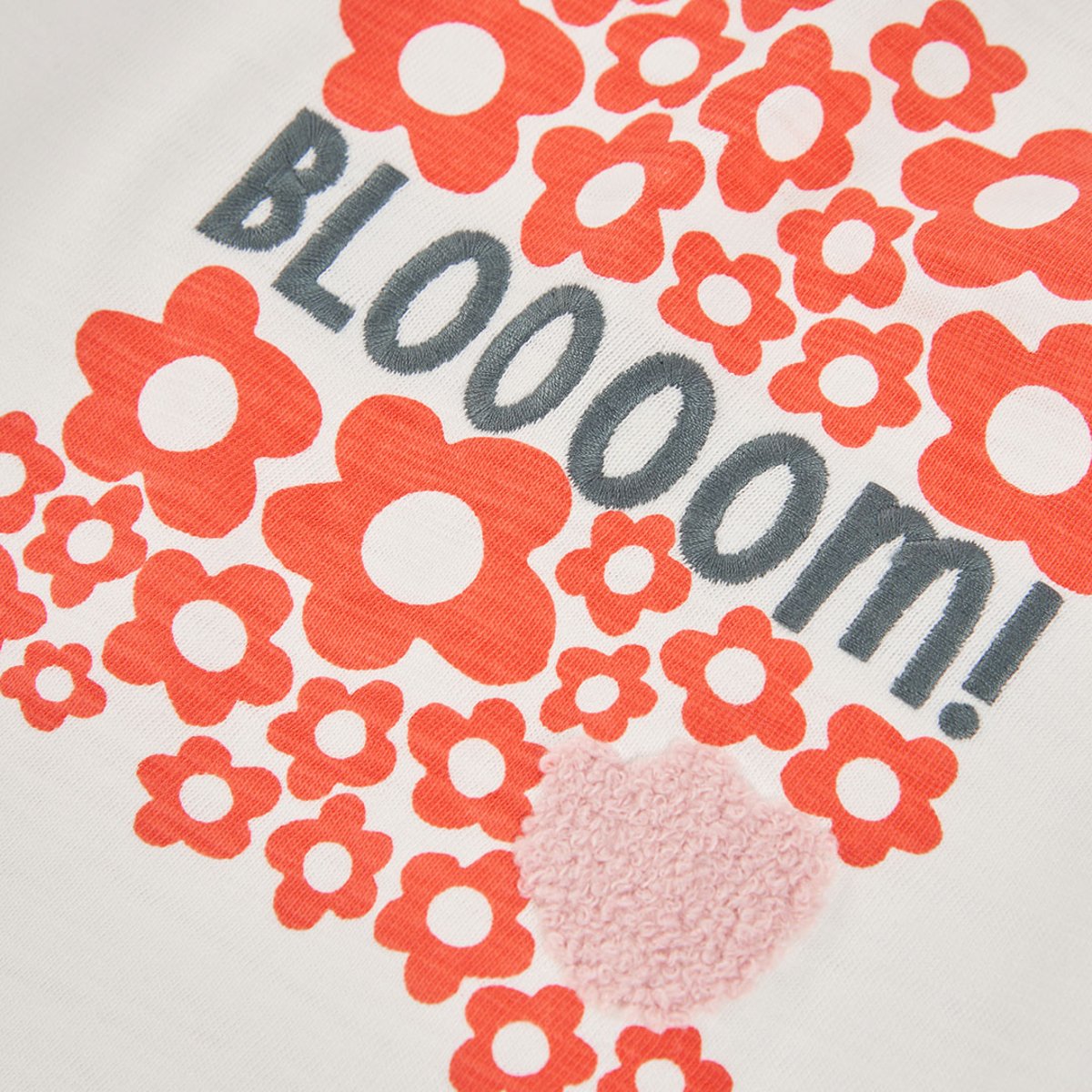 T-shirt fille imprimé fleurs blanc, BOBOLI