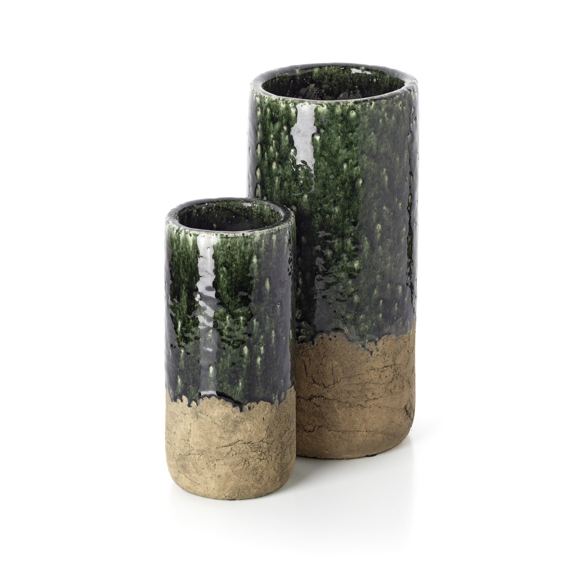 Vase en grès cérame MOSS vert forêt, BAZAR BIZAR