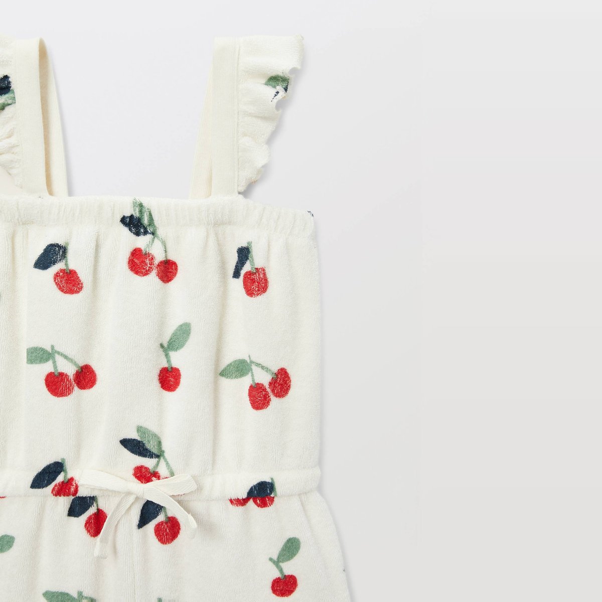 Salopette courte imprimée en coton BIO GOTS naturel, BOUT'CHOU