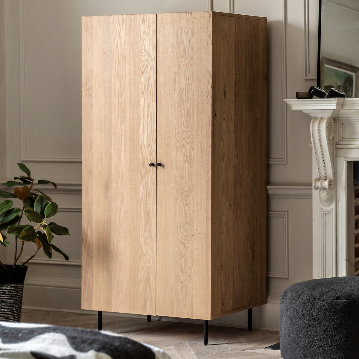 Albany Industrial Wood 2 Door Wardrobe light wood, SO'HOME