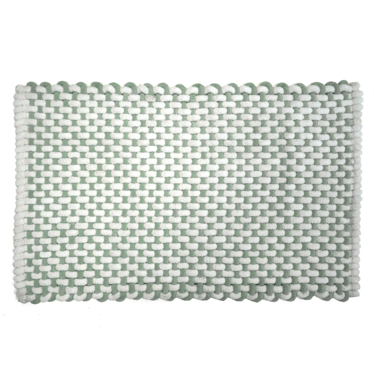 Tapis de bain en polycoton chenille ultra-absorbant vert, DOUCEUR D'INTÉRIEUR