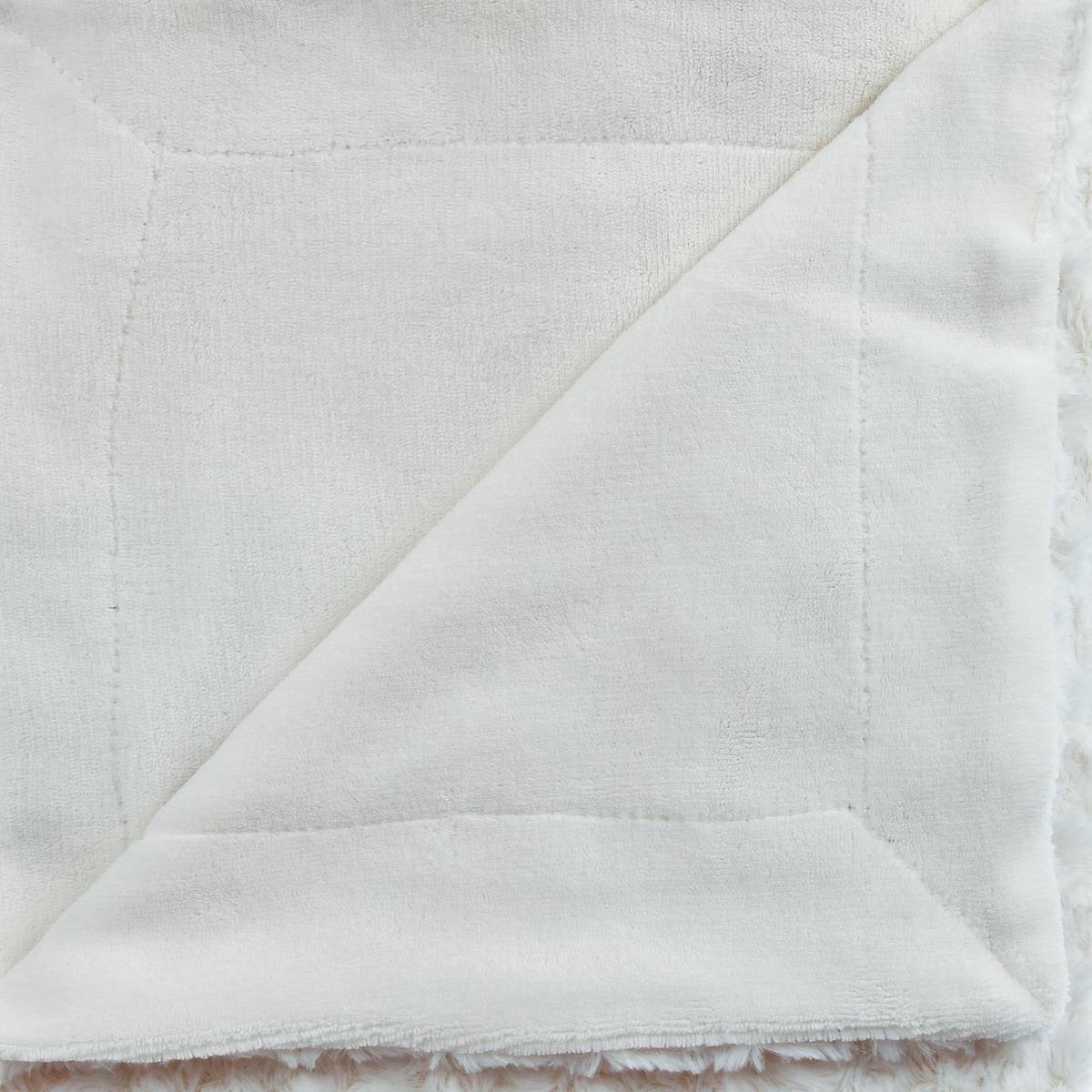 Plaid imitation fourrure BOUCLETTE blanc, ATMOSPHERA