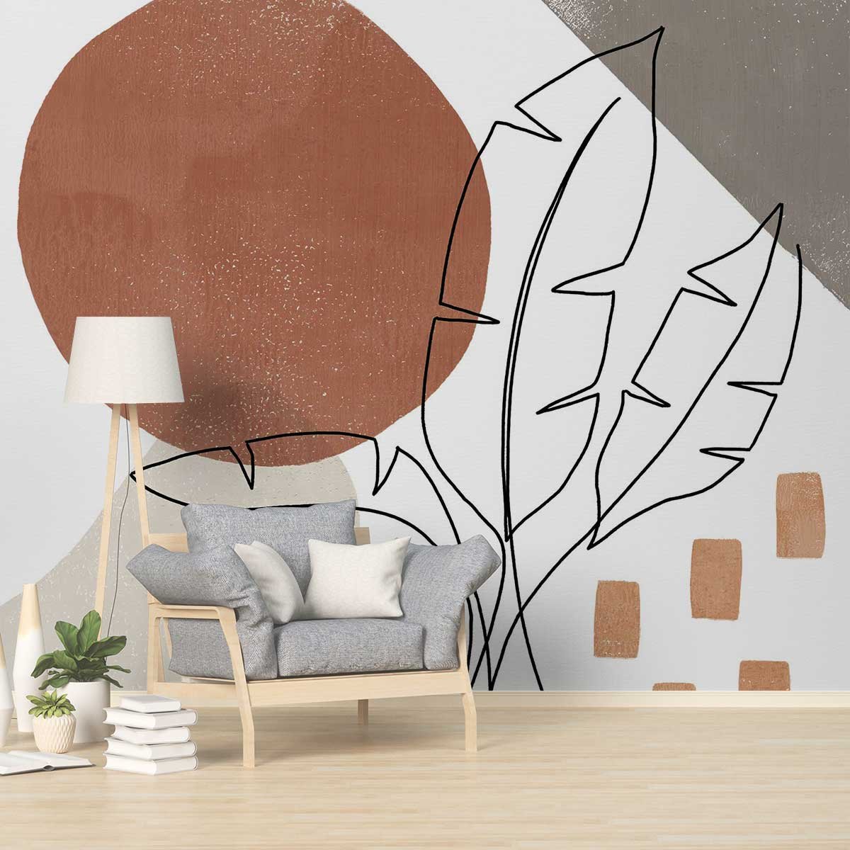 Papier peint cercle d'ocre intissé, HEXOA