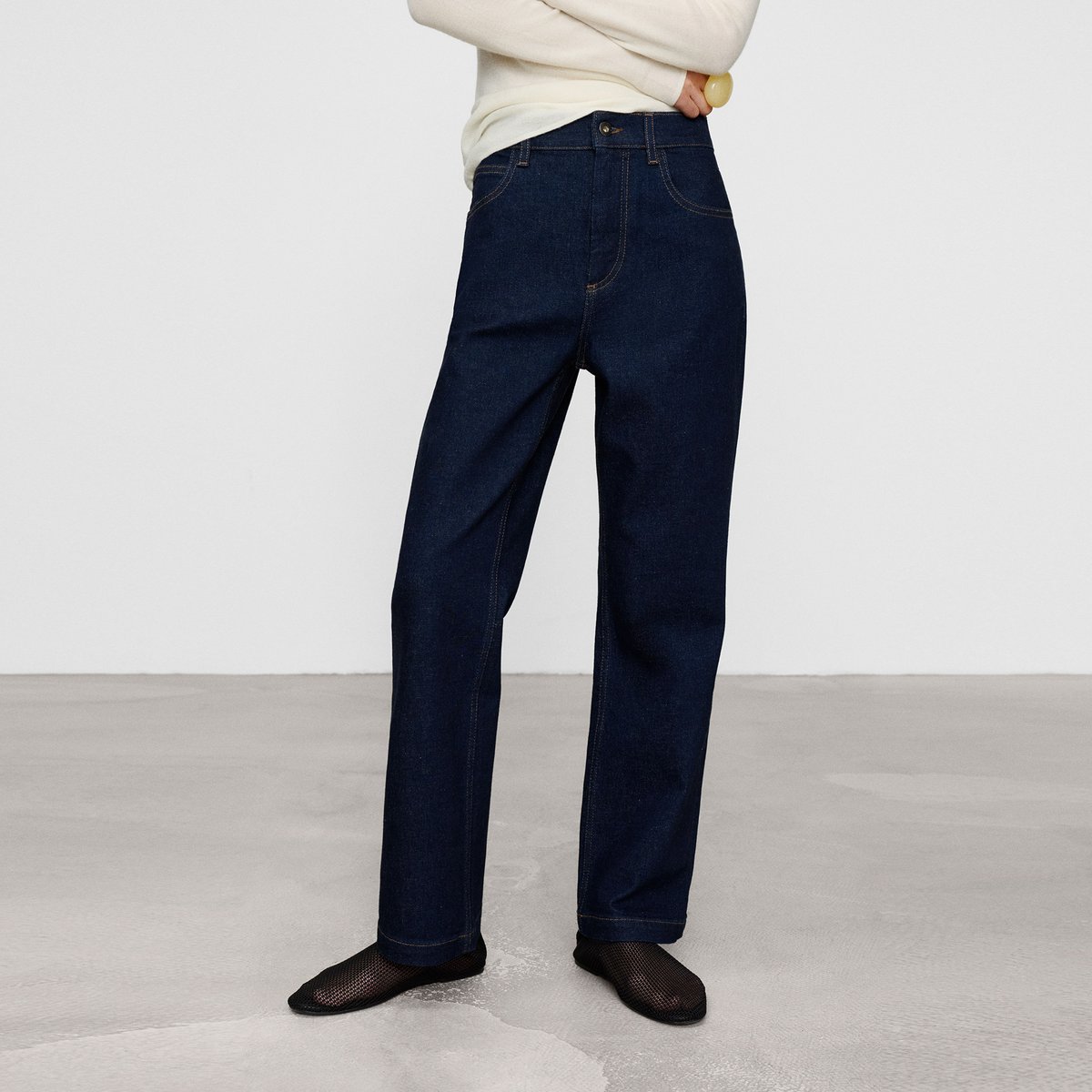 Pantalon denim comfort à cinq poches bleu denim, ADOLFO DOMINGUEZ