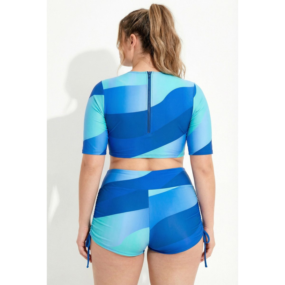 Bikini avec bonnets souples, manches courtes bleu roi, ULLA POPKEN