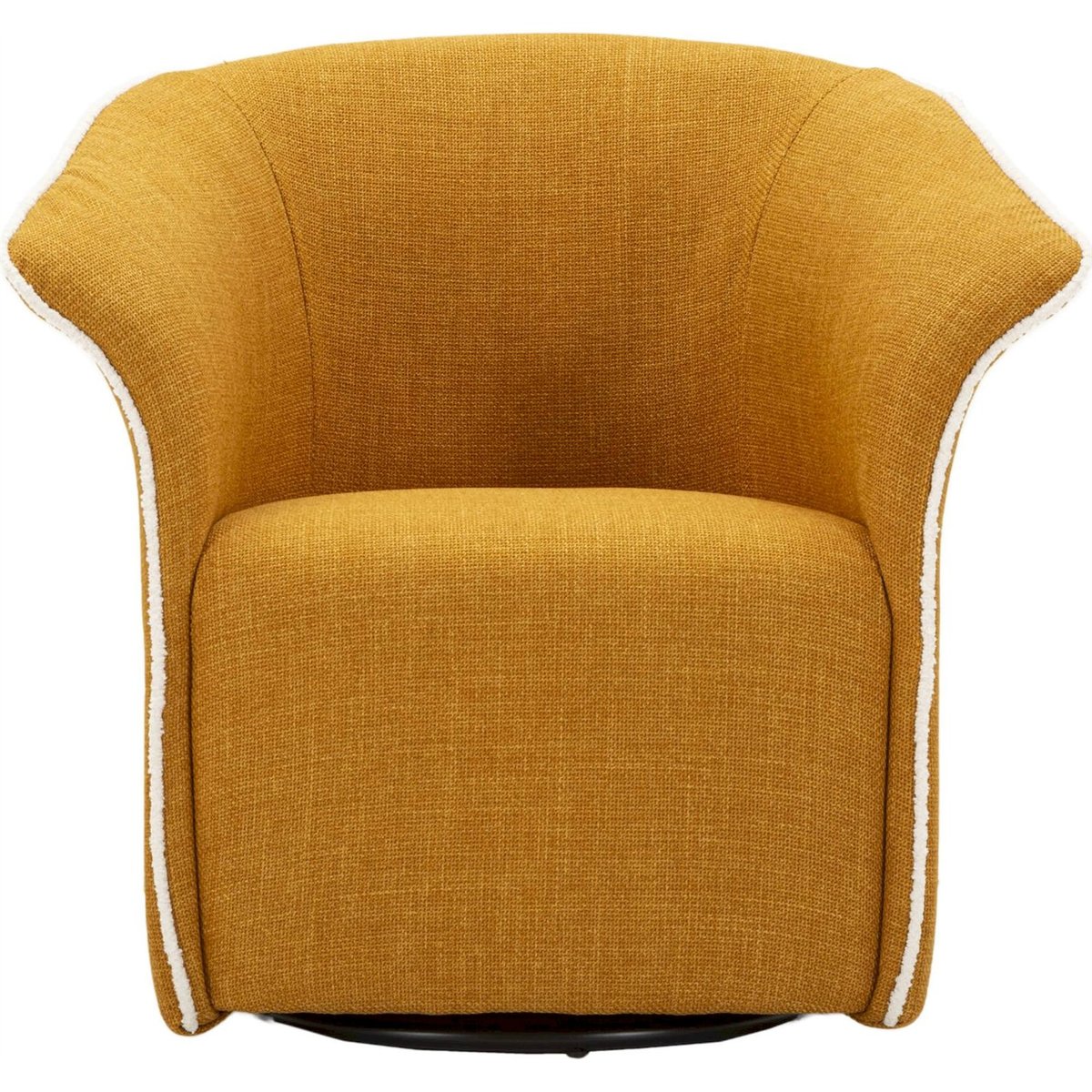 Fauteuil pivotant enveloppant socle en fer MODERN moutarde, RECOLLECTION