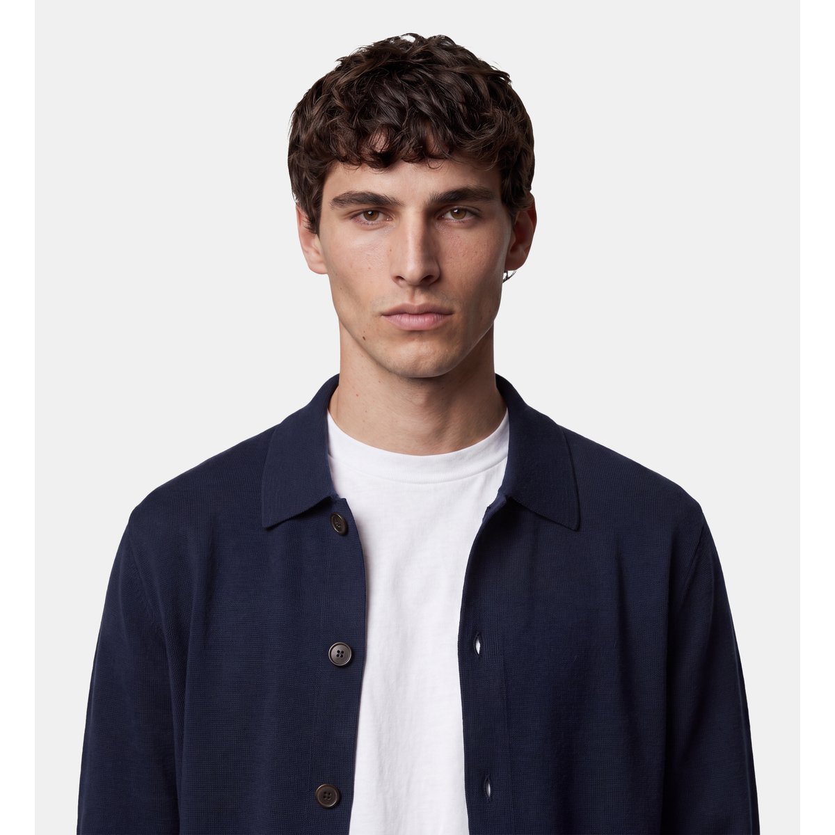 Gilet droit tilano laine bleu marine, GALERIES LAFAYETTE