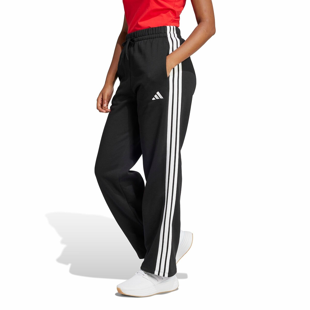 Pantalon large en molleton Essentials 3 stripes noir, ADIDAS SPORTSWEAR