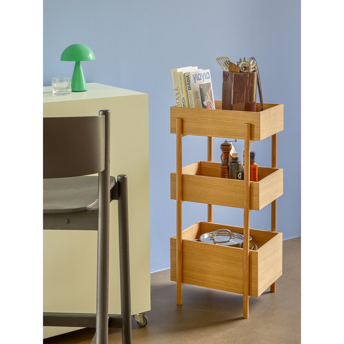 Table console en placage de chêne et bois de chêne STACK. naturel, HUBSCH