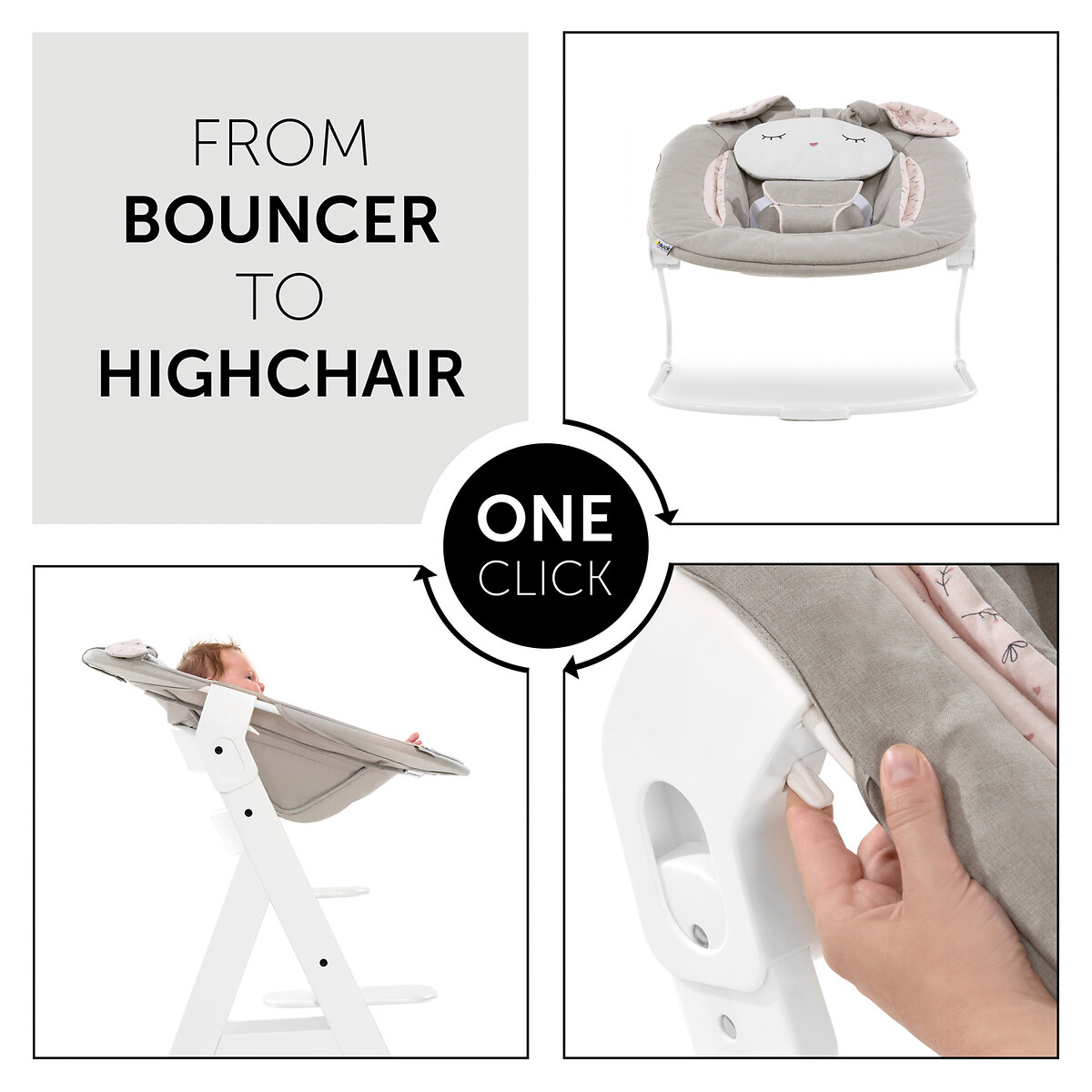 Alpha Bouncer 2 in 1 in Beige Bloom beige, HAUCK
