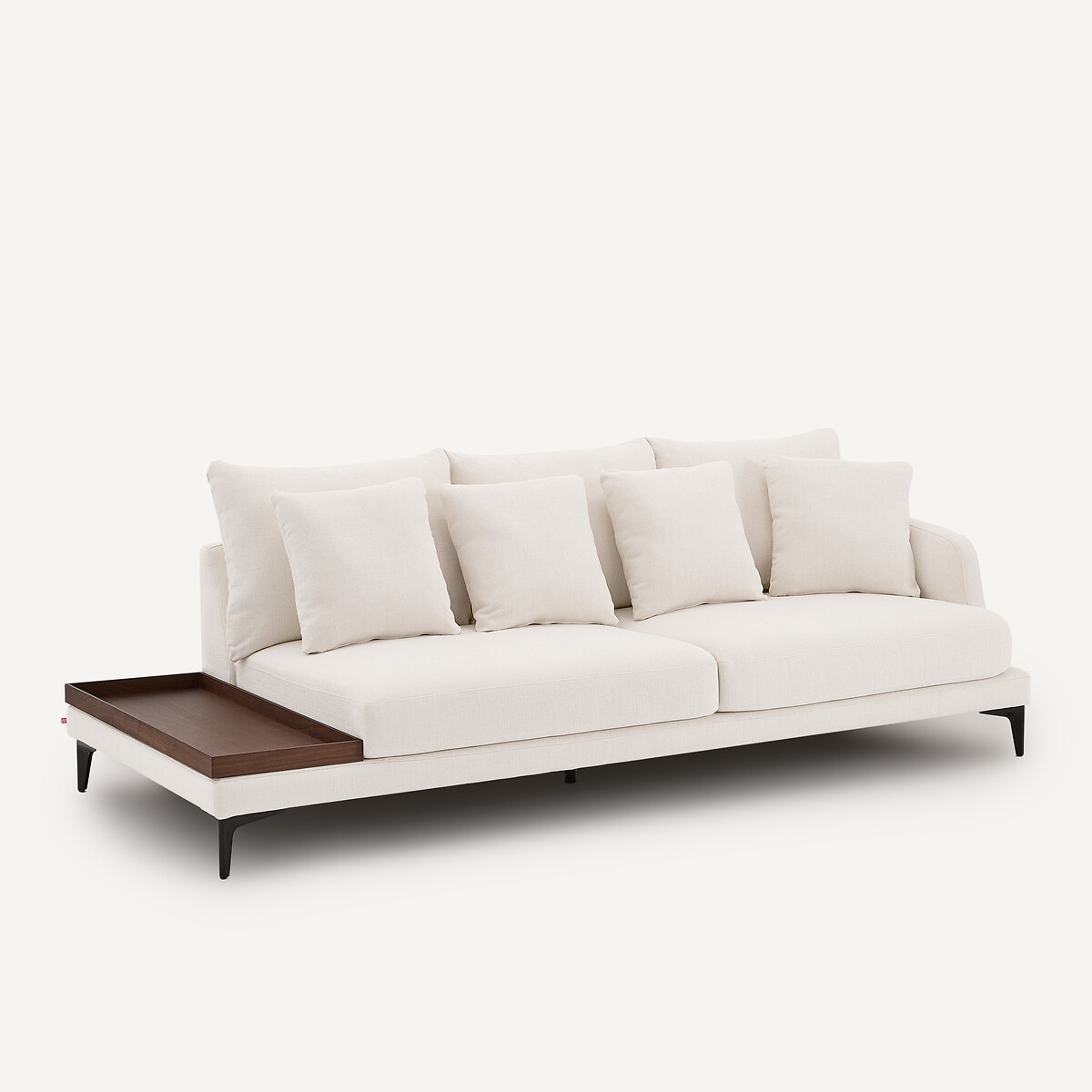 Demi-canapé avec plateau, en toile polyester, MODERNISTE craie, EMMANUEL GALLINA X AM.PM