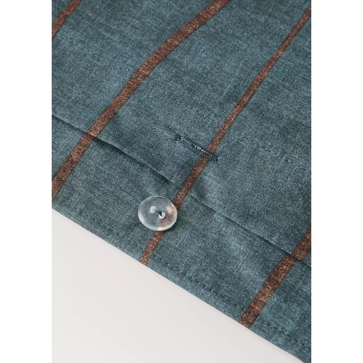 Housse de couette 100 % coton rayures Lit 150/160 cm bleu pétrole, MANGO HOME